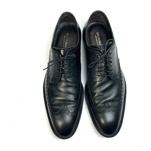 Bruno Magli "Radical" Men's Black Leather Wingtip Italy Dress Shoe Oxfords US 13 - Picture 3 of 13